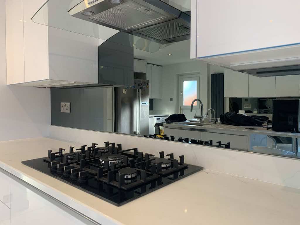 Mirror splashback behind cooker in Limerick