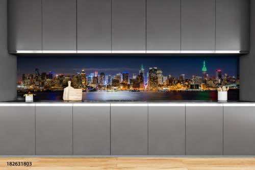 Black,And,White,Minimalist,Kitchen,Set,,Table,With,Appliances,And