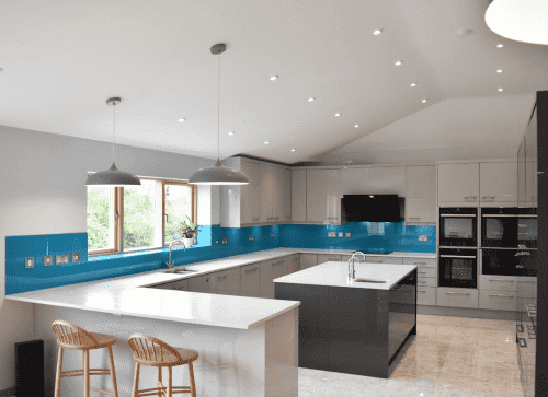 Full-Kitchen-Toughened-Glass-Splashabck-Painted-in-True-Teal