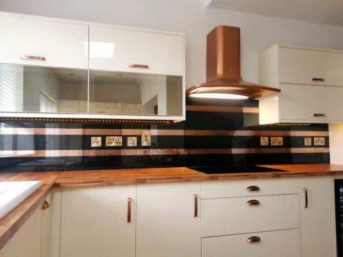 Coloured Glass Kitchen Splashbacks - measured, supplied and fitted. 